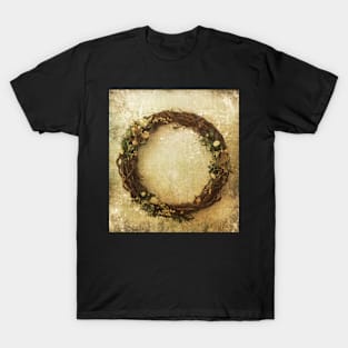 Natural wooden flower circle T-Shirt